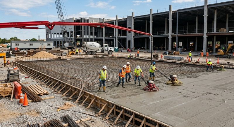 Commercial Slab Installation in Chester, MD